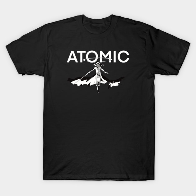 Cid Kagenou said I am ATOMIC in a cool black and white silhouette pose the Most iconic moment from the Eminence in Shadow anime show in episode 5 T-Shirt by Animangapoi